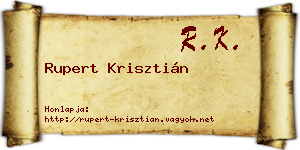 Rupert Krisztián névjegykártya
