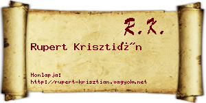 Rupert Krisztián névjegykártya